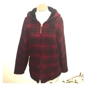 Woolrich Charcoal Hunt Plaid Hooded Jacket